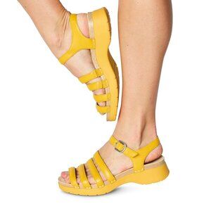 NEW Dansko Roxie Napa Leather Sandals in Yellow
